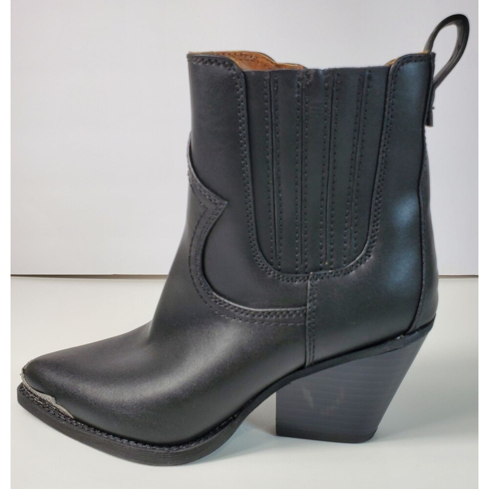 Zodiac Raylin Women's Western Boot 7 Black Pointed Silver Accent Toe - Picture 3 of 9